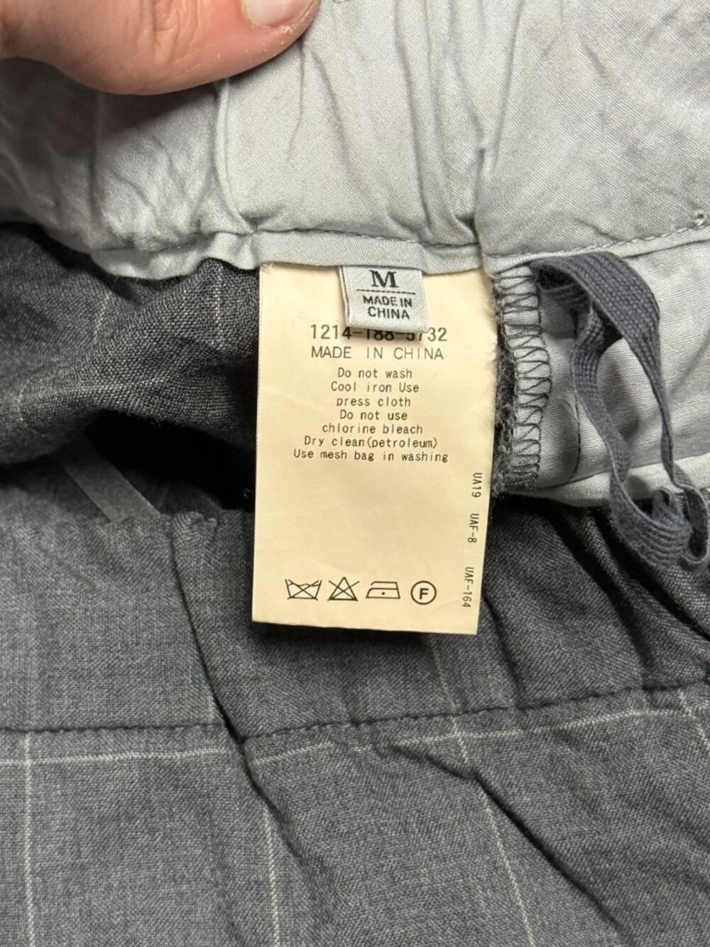 Beauty&Youth United Arrows 100% Wool Pants Windowpane Trousers Grey Medium - Picture 6 of 10